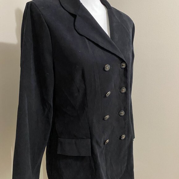 Vintage 1990's Black Double Breasted Blazer size 10P - Picture 5 of 6